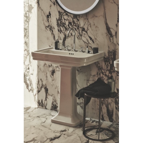 Lavabo mural rétro CALLA 71.5 cm - 3 trous de robinetterie CALLA E222301 (1) Lavabo mural rétro CALLA 71.5 cm - 3 trous de robinetterie CALLA E222301 (1)