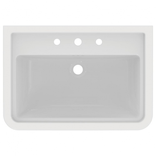 Lavabo mural rétro CALLA 71.5 cm - 3 trous de robinetterie CALLA E222301 (9) Lavabo mural rétro CALLA 71.5 cm - 3 trous de robinetterie CALLA E222301 (9)