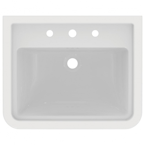 Lavabo mural rétro CALLA 61.5 cm - 3 trous de robinetterie E221801 (5) Lavabo mural rétro CALLA 61.5 cm - 3 trous de robinetterie E221801 (5)