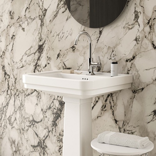 Lavabo mural rétro CALLA 61.5 cm - 1 trou de robinetterie E221601 (2) Lavabo mural rétro CALLA 61.5 cm - 1 trou de robinetterie E221601 (2)