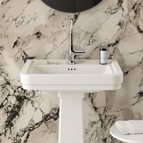 Lavabo mural rétro CALLA 61.5 cm - 1 trou de robinetterie E221601 (3) Lavabo mural rétro CALLA 61.5 cm - 1 trou de robinetterie E221601 (3)