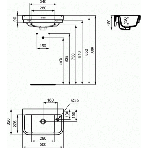 Lave-mains néo-classique CALLA - Version droite E2234 Lave-mains néo-classique CALLA - Version droite E2234