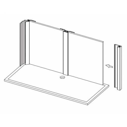 Lot de 2 profilés en U pour extrémités de panneaux KINEWALL - H202cm - Argent brillant Profilé de finition_1 Lot de 2 profilés en U pour extrémités de panneaux KINEWALL - H202cm - Argent brillant Profilé de finition_1