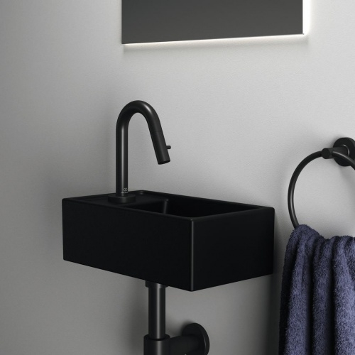 Lave-mains I LIFE S Noir mat - Version gauche E2113V3 Gauche (2) Lave-mains I LIFE S Noir mat - Version gauche E2113V3 Gauche (2)