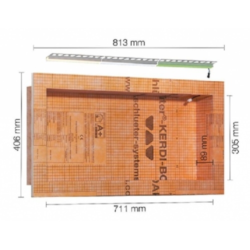Niche encastrée rétro-éclairée Schlüter-KERDI-BOARD-NLT 711x305 mm KB12NLTP5AE1