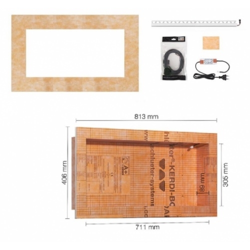 Niche encastrée rétro-éclairée Schlüter-KERDI-BOARD-NLT 711x305 mm KB12NLTP5AE1_1