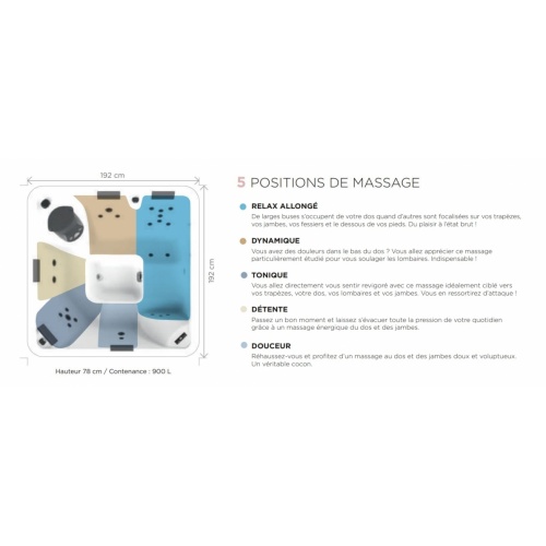 HAAPY SPA 4 - 5 places - Tablier aspect Bois clair lumineux HAPPY SPA 4 HAAPY SPA 4 - 5 places - Tablier aspect Bois clair lumineux HAPPY SPA 4