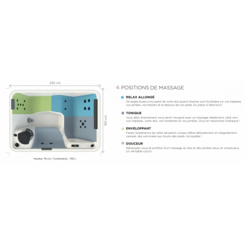 HAAPY SPA 3 - 3 places - Tablier aspect Bois HAPPY SPA 3 Massage HAAPY SPA 3 - 3 places - Tablier aspect Bois HAPPY SPA 3 Massage