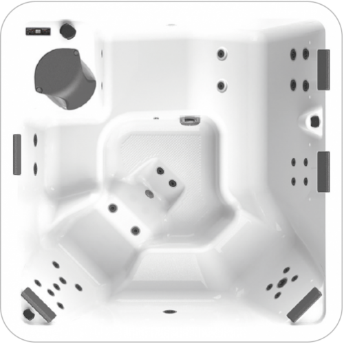 HAPPY SPA 5 - 6 places - Tablier aspect Bois clair lumineux Happy Spa 5 - dessus HAPPY SPA 5 - 6 places - Tablier aspect Bois clair lumineux Happy Spa 5 - dessus