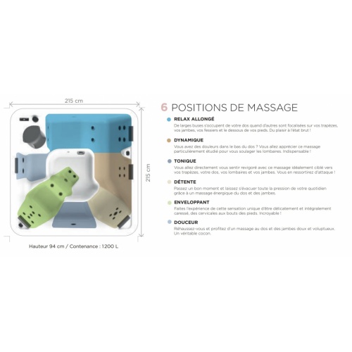 HAPPY SPA 5 - 6 places - Tablier aspect Bois clair lumineux Happy Spa 5 - Massage HAPPY SPA 5 - 6 places - Tablier aspect Bois clair lumineux Happy Spa 5 - Massage