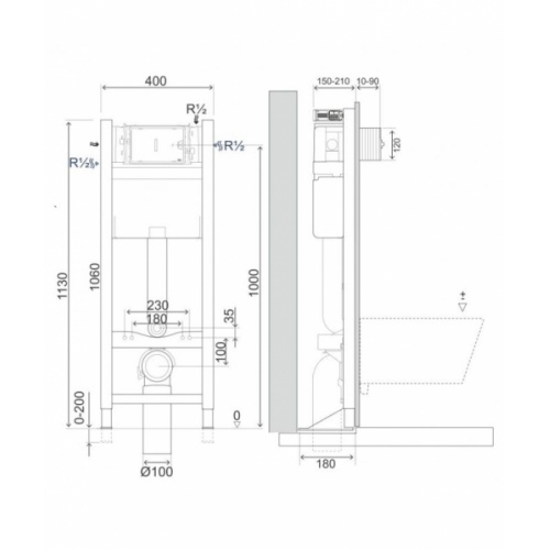 Pack WC Bâti-support + Cuvette GAP Cleanrim+ Plaque Blanche bati-30700nf (1) Pack WC Bâti-support + Cuvette GAP Cleanrim+ Plaque Blanche bati-30700nf (1)