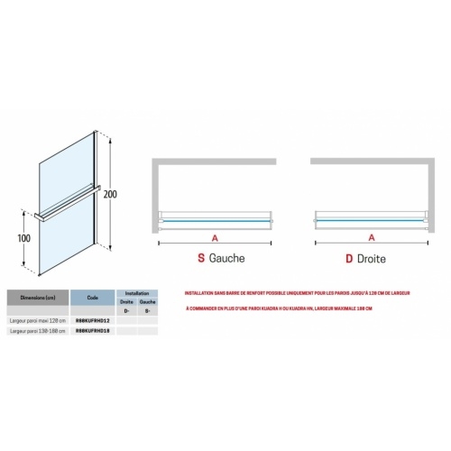 Kit FRAME HD Porte-serviettes + Tablette - Version Gauche - Maxi 120 cm - Noir Mat KUADRA HD FRAME Kit FRAME HD Porte-serviettes + Tablette - Version Gauche - Maxi 120 cm - Noir Mat KUADRA HD FRAME