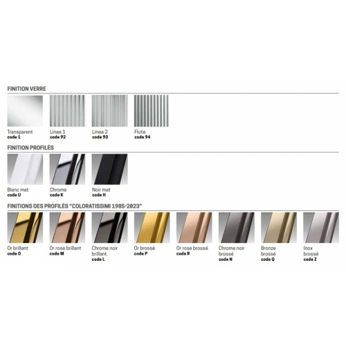 Paroi walk-in HC ART Bronze brossé - Verre Flute - 120cm Finition ART Paroi walk-in HC ART Bronze brossé - Verre Flute - 120cm Finition ART