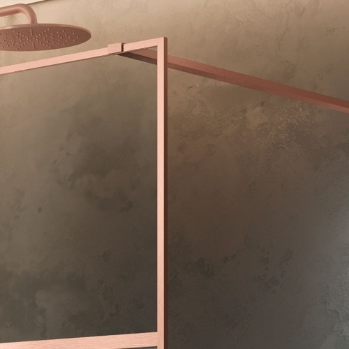 Paroi walk-in HP ART Or Rose brillant - Verre Linea 2 - 137cm Barre de renfort HC ART Paroi walk-in HP ART Or Rose brillant - Verre Linea 2 - 137cm Barre de renfort HC ART