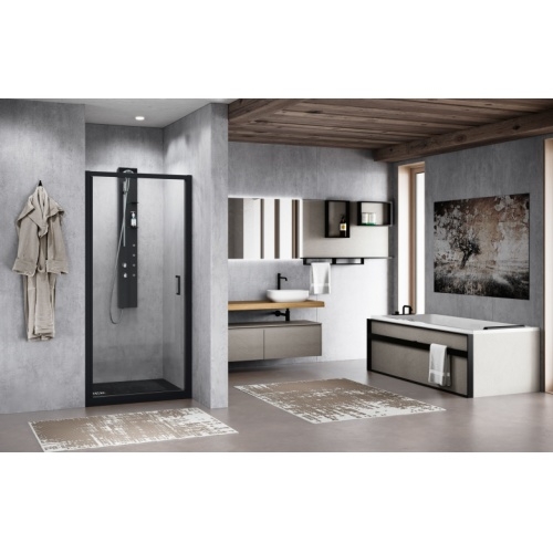 Porte de douche pivotante ZEPHYROS 2.0 G Noir Mat - Transparent - 100cm Zephyros 2 0 G Noir Porte de douche pivotante ZEPHYROS 2.0 G Noir Mat - Transparent - 100cm Zephyros 2 0 G Noir