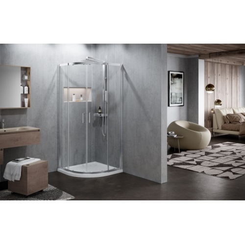 Paroi 1/4 de cercle ZEPHYROS 2.0 R Coulissantes - Silver - Transparent - 90x90cm Zephyros 2 0 R Paroi 1/4 de cercle ZEPHYROS 2.0 R Coulissantes - Silver - Transparent - 90x90cm Zephyros 2 0 R