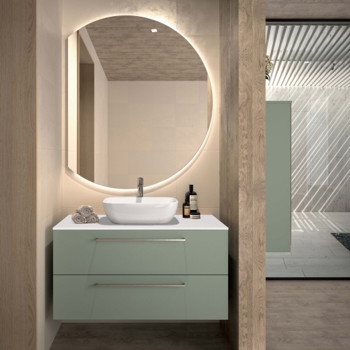 Meuble de salle de bain GLOSS Sauge satiné GLOSS AMB18 ZOOM 02 HD Meuble de salle de bain GLOSS Sauge satiné GLOSS AMB18 ZOOM 02 HD