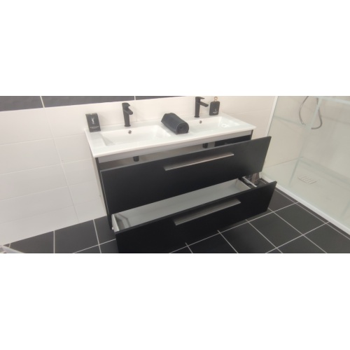 Meuble double vasque + Colonne PRIMARO Noir Mat** PRIMARO Noir (3) Meuble double vasque + Colonne PRIMARO Noir Mat** PRIMARO Noir (3)