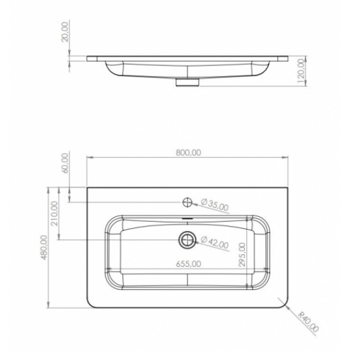 Meuble vasque LUNA Blanc brillant 80cm avec miroir Lite Plan vasque LUNA 80 Meuble vasque LUNA Blanc brillant 80cm avec miroir Lite Plan vasque LUNA 80