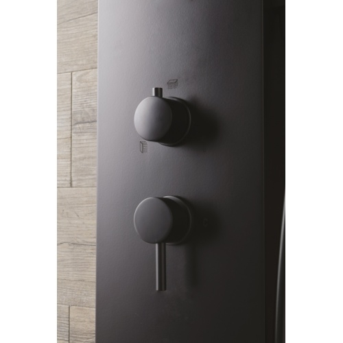 Colonne de douche AQUASTYLE Noir Mat Zoom mitigeur Aquastyle noire Colonne de douche AQUASTYLE Noir Mat Zoom mitigeur Aquastyle noire