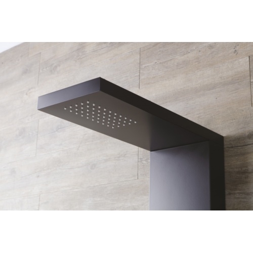 Colonne de douche AQUASTYLE Noir Mat Zoom douche pluie Aquastyle noire Colonne de douche AQUASTYLE Noir Mat Zoom douche pluie Aquastyle noire
