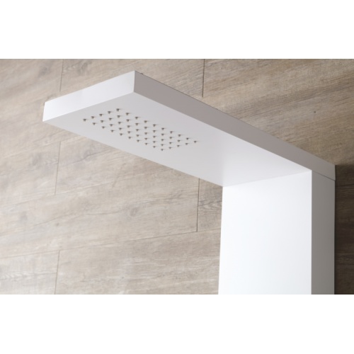 Colonne de douche AQUASTYLE Blanc Mat Zoom douche pluie Aquastyle blanche Colonne de douche AQUASTYLE Blanc Mat Zoom douche pluie Aquastyle blanche
