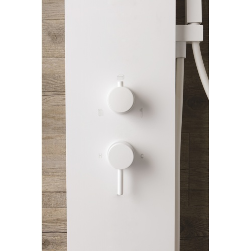 Colonne de douche AQUASTYLE Blanc Mat Zoom mitigeur Aquastyle blanche Colonne de douche AQUASTYLE Blanc Mat Zoom mitigeur Aquastyle blanche