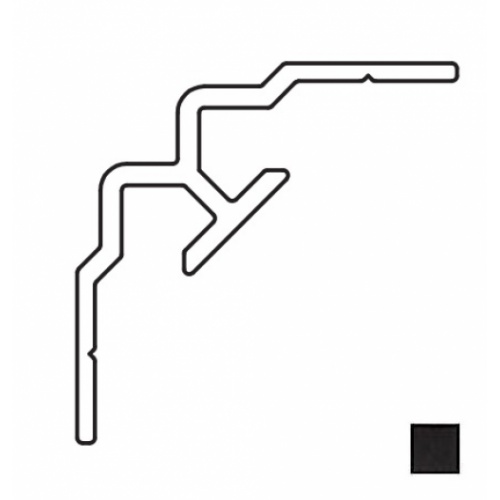Profilé en L pour montage en angle pour panneaux muraux KINEWALL - H250cm - Noir Intense Grainé