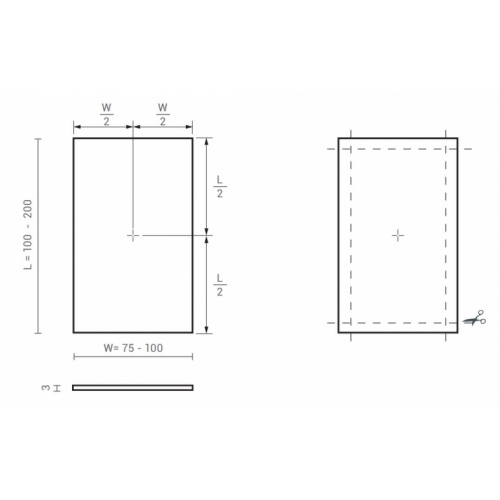 Receveur de douche COLISEO Stone Anthracite - Grille Inox - 100x80cm COLISEO Schéma Receveur de douche COLISEO Stone Anthracite - Grille Inox - 100x80cm COLISEO Schéma