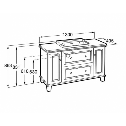 Meuble pour vasque à encastrer CARMEN Noir Mat Carmen 130