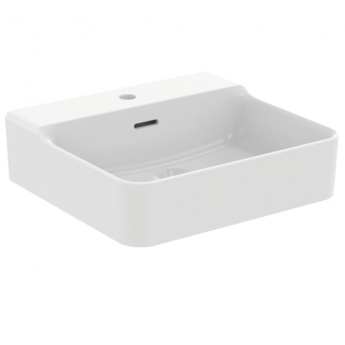 Lavabo en grès fin CONCA rectifié 50x45cm Blanc brillant Conca-T3812 (7) Lavabo en grès fin CONCA rectifié 50x45cm Blanc brillant Conca-T3812 (7)
