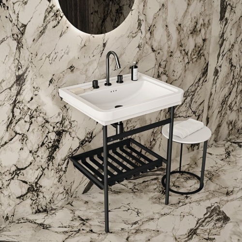 Piétement métallique pour lavabo-plan Noir Mat - 60 cm E2531XG (2) Piétement métallique pour lavabo-plan Noir Mat - 60 cm E2531XG (2)