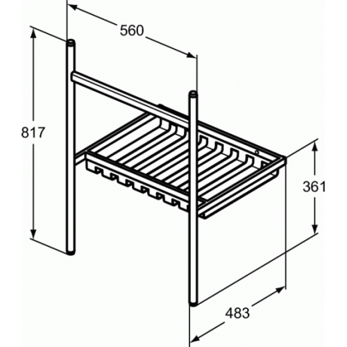 Piétement métallique pour lavabo-plan Noir Mat - 60 cm E2531XG (1) Piétement métallique pour lavabo-plan Noir Mat - 60 cm E2531XG (1)