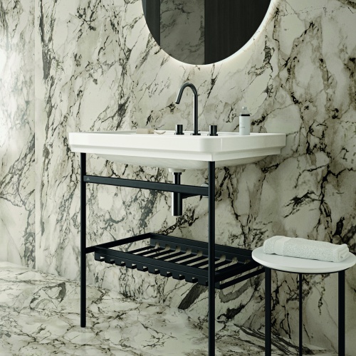 Piétement métallique pour lavabo-plan Noir Mat - 80 cm E2533 (5) Piétement métallique pour lavabo-plan Noir Mat - 80 cm E2533 (5)