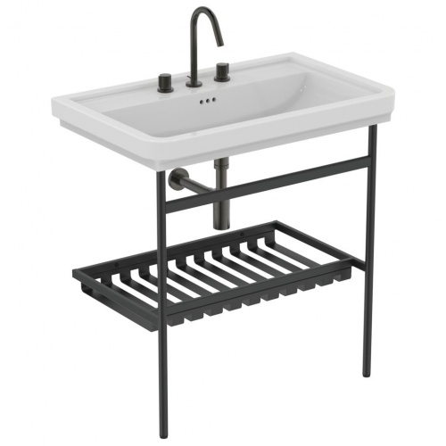 Piétement métallique pour lavabo-plan Noir Mat - 80 cm E2533 (3) Piétement métallique pour lavabo-plan Noir Mat - 80 cm E2533 (3)