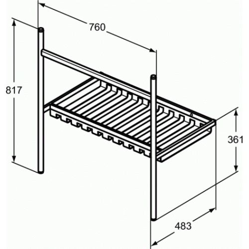 Piétement métallique pour lavabo-plan Noir Mat - 80 cm R2533 (7) Piétement métallique pour lavabo-plan Noir Mat - 80 cm R2533 (7)