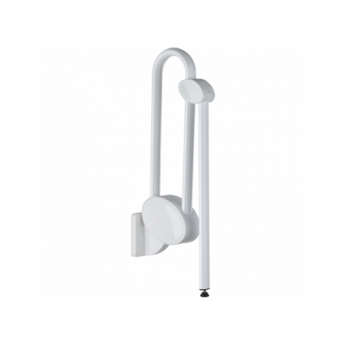Barre relevable adaptée PMR et Séniors avec béquille de soutien Blanc - 770 mm 048681_2 Barre relevable adaptée PMR et Séniors avec béquille de soutien Blanc - 770 mm 048681_2