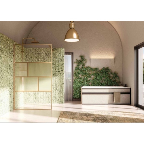 Paroi walk-in HC ART Bronze brossé - Verre Flute - 120cm HC ART Bronze brossé_2 Paroi walk-in HC ART Bronze brossé - Verre Flute - 120cm HC ART Bronze brossé_2