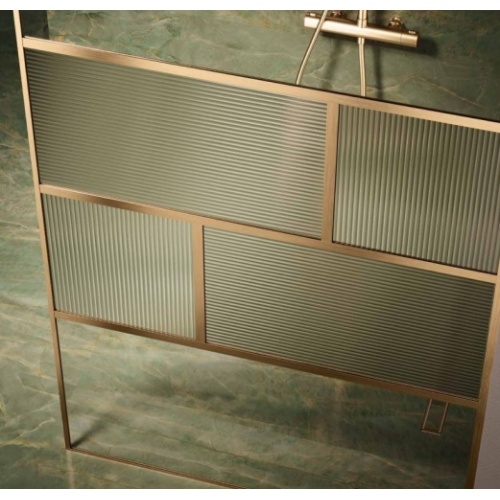 Paroi walk-in HC ART Bronze brossé - Verre Flute - 120cm HC ART Bronze brossé_1 Paroi walk-in HC ART Bronze brossé - Verre Flute - 120cm HC ART Bronze brossé_1