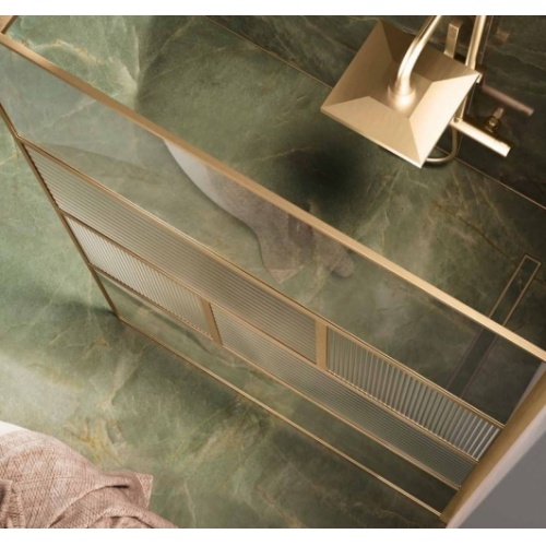 Paroi walk-in HC ART Bronze brossé - Verre Flute - 120cm HC ART Bronze brossé Paroi walk-in HC ART Bronze brossé - Verre Flute - 120cm HC ART Bronze brossé