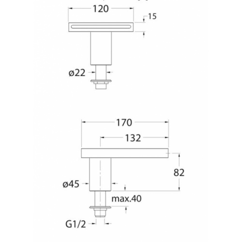 Bec cascade QUADRI sur gorge Chromé BD31451 Schéma Bec cascade QUADRI sur gorge Chromé BD31451 Schéma