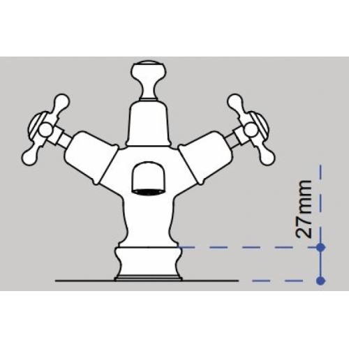 Mélangeur lavabo surelévé CLAREMONT avec vidage tirette - Quart de tour - Chromé/Blanc Regent Mélangeur lavabo surelévé CLAREMONT avec vidage tirette - Quart de tour - Chromé/Blanc Regent