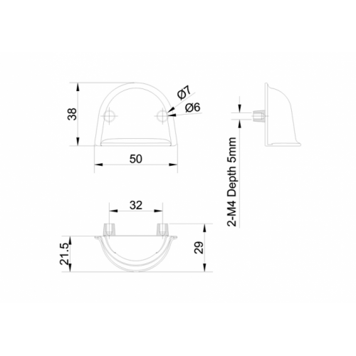 Poignée coque Gold A56 2D Poignée coque Gold A56 2D