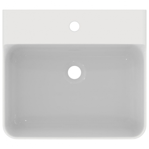 Lavabo en grès fin CONCA rectifié 50x45cm Blanc brillant - Sans trop plein Conca_T381501 (4) Lavabo en grès fin CONCA rectifié 50x45cm Blanc brillant - Sans trop plein Conca_T381501 (4)