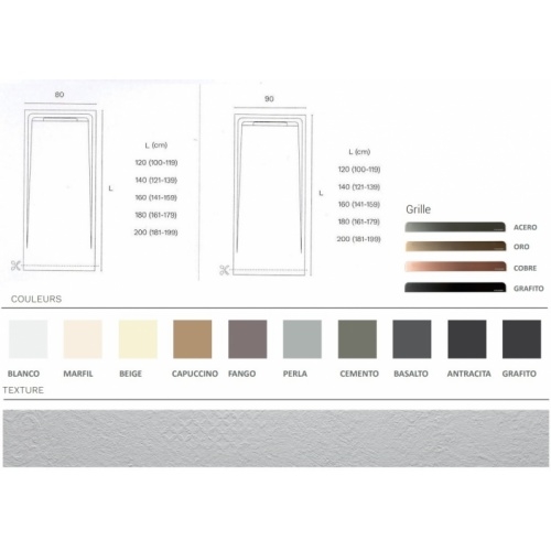 Receveur de douche ELAN Epoque Noir - Grille Or - 80x140cm ELAN Schéma  Receveur de douche ELAN Epoque Noir - Grille Or - 80x140cm ELAN Schéma