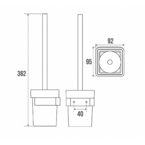 Porte-balayette mural ALUR Blanc Mat 400717_Schéma