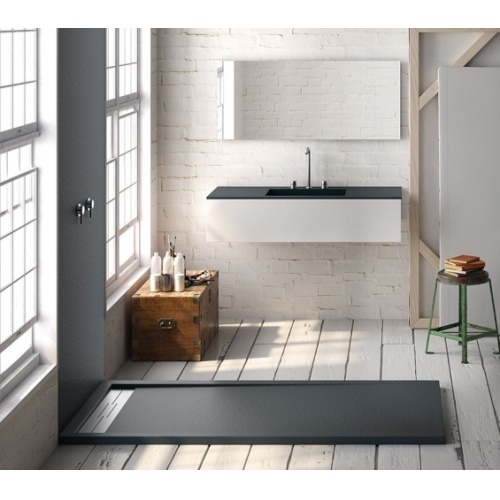 Receveur de douche écoulement linéaire Andromède Graphite 100x100 Andromede Grafito_amb Receveur de douche écoulement linéaire Andromède Graphite 100x100 Andromede Grafito_amb