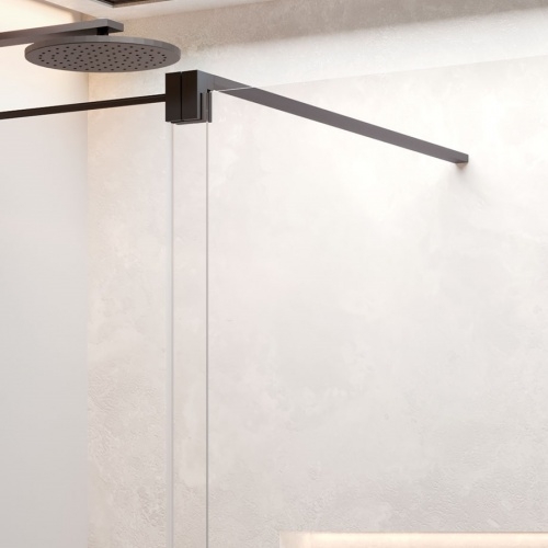 Paroi de douche coulissante H STYLE Noir - Gauche - 160cm H-STYLE-CLOSEUP-Gauche Paroi de douche coulissante H STYLE Noir - Gauche - 160cm H-STYLE-CLOSEUP-Gauche