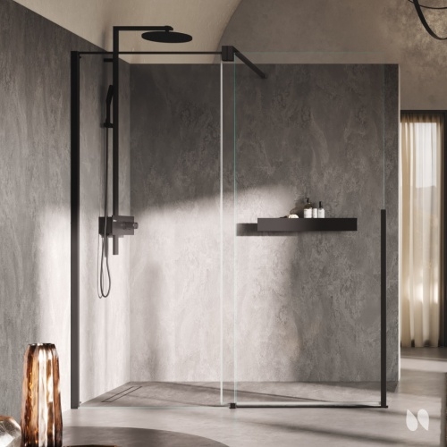 Paroi de douche coulissante H STYLE Noir - Gauche - 160cm H STYLE Gauche Paroi de douche coulissante H STYLE Noir - Gauche - 160cm H STYLE Gauche