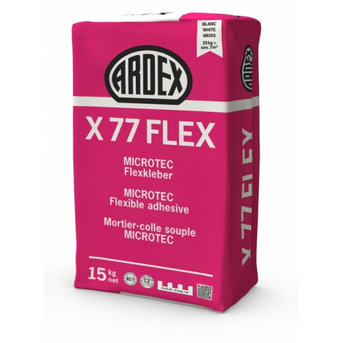 Mortier-colle flexible fibré ARDEX X77 - Blanc